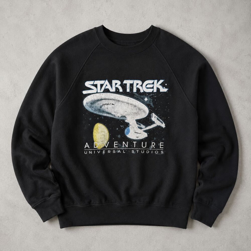 Rare Vintage 80s Star Trek XL Sweatshirt Enterprise Universal Studios USA Hanes